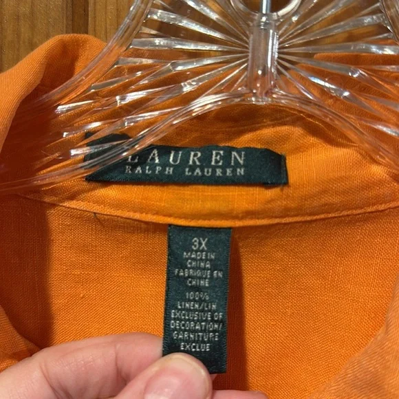 Lauren Ralph Lauren women’s button down 100% linen shirt size 3X. - Picture 2 of 5